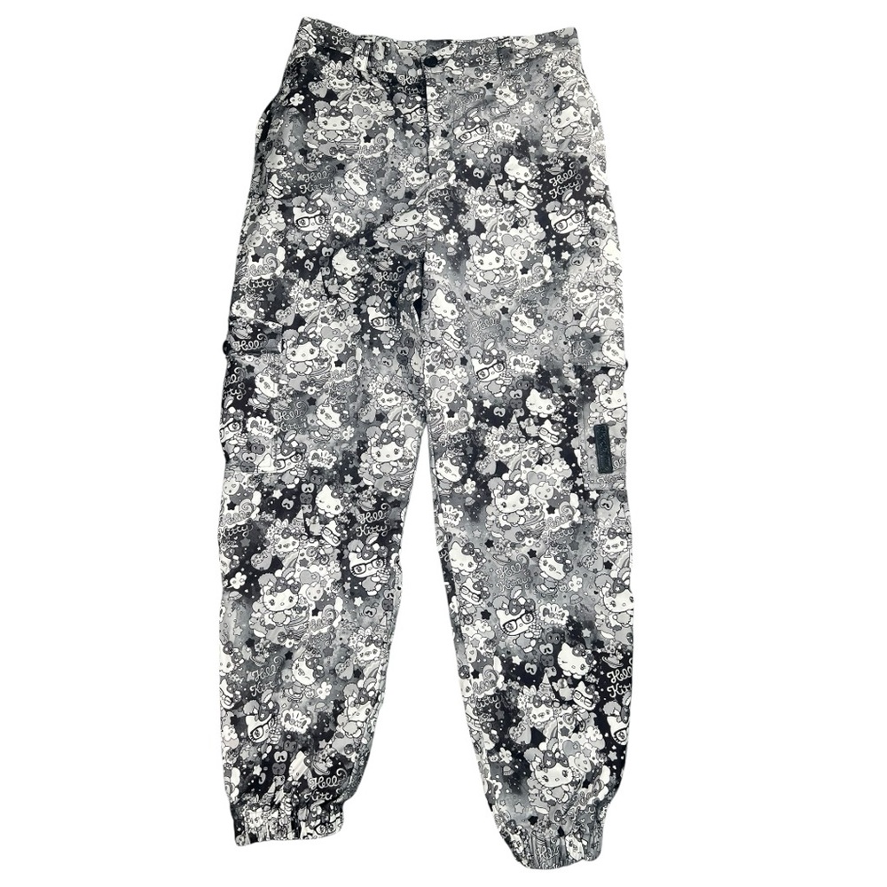 BlackMilk Women’s Hello Kitty And Friends Black And White Cargo Pants In Size 18